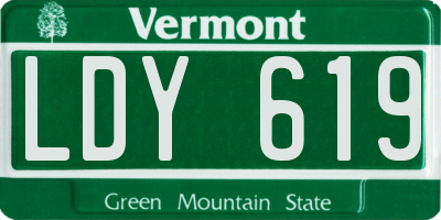 VT license plate LDY619