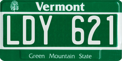 VT license plate LDY621