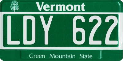 VT license plate LDY622