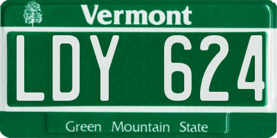 VT license plate LDY624