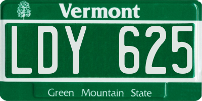 VT license plate LDY625