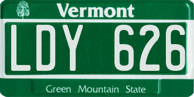 VT license plate LDY626