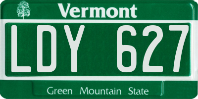 VT license plate LDY627