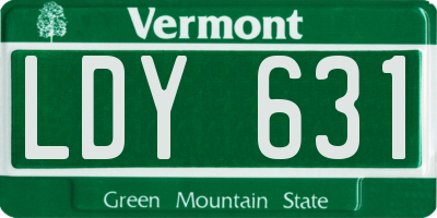 VT license plate LDY631