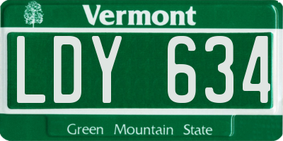 VT license plate LDY634