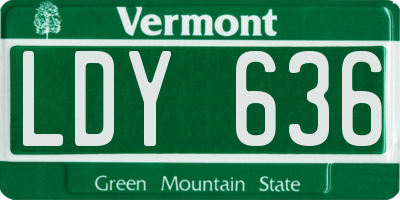 VT license plate LDY636
