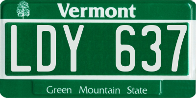 VT license plate LDY637