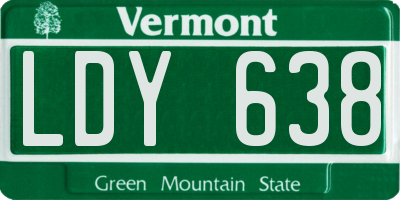 VT license plate LDY638