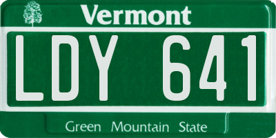VT license plate LDY641