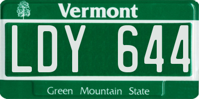 VT license plate LDY644