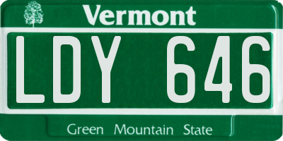 VT license plate LDY646