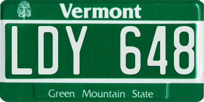 VT license plate LDY648