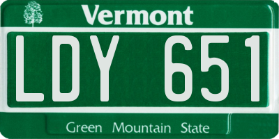 VT license plate LDY651