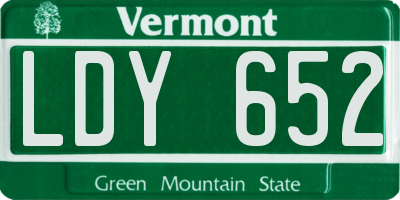 VT license plate LDY652