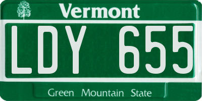 VT license plate LDY655