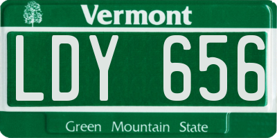VT license plate LDY656