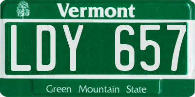 VT license plate LDY657