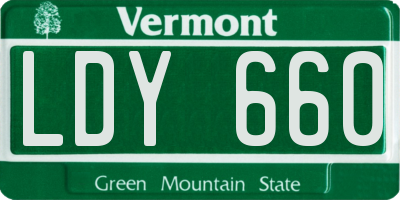 VT license plate LDY660