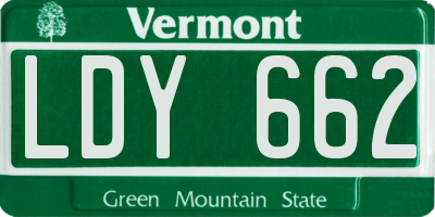 VT license plate LDY662