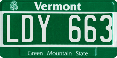 VT license plate LDY663