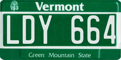 VT license plate LDY664