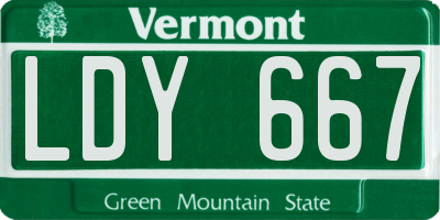 VT license plate LDY667