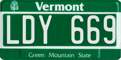 VT license plate LDY669