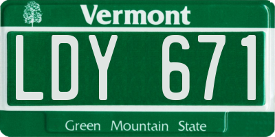VT license plate LDY671