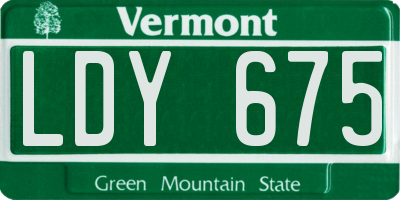 VT license plate LDY675