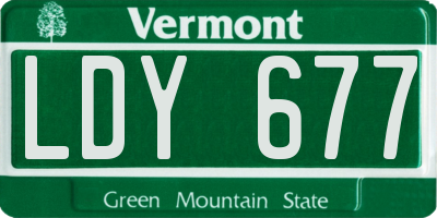 VT license plate LDY677