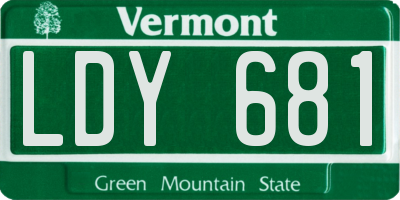 VT license plate LDY681