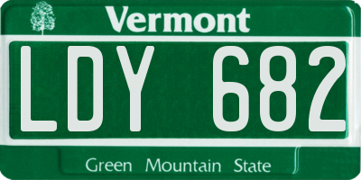 VT license plate LDY682
