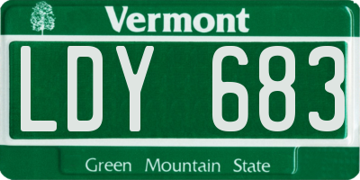 VT license plate LDY683