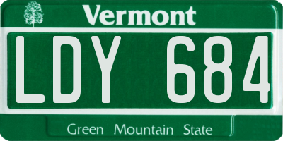VT license plate LDY684