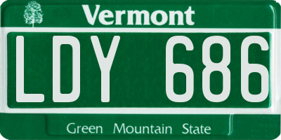 VT license plate LDY686