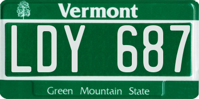 VT license plate LDY687