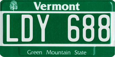 VT license plate LDY688