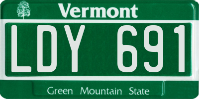 VT license plate LDY691