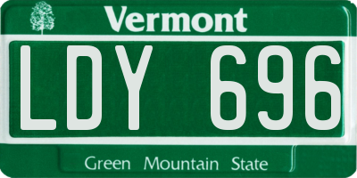 VT license plate LDY696