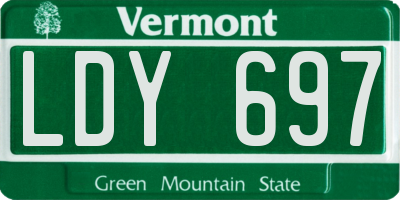VT license plate LDY697