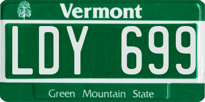 VT license plate LDY699