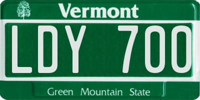 VT license plate LDY700