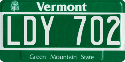 VT license plate LDY702