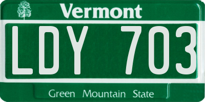 VT license plate LDY703