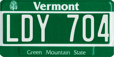 VT license plate LDY704