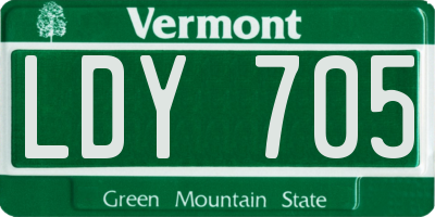VT license plate LDY705