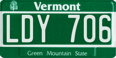 VT license plate LDY706