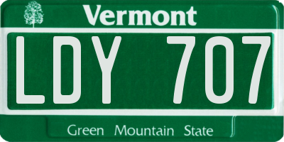 VT license plate LDY707
