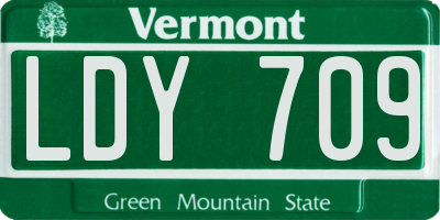 VT license plate LDY709