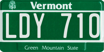 VT license plate LDY710